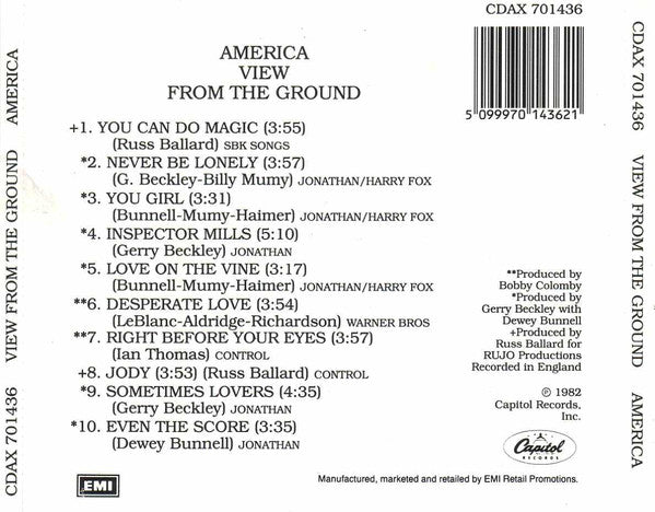 America (2) : View From The Ground (CD, Album, RE)