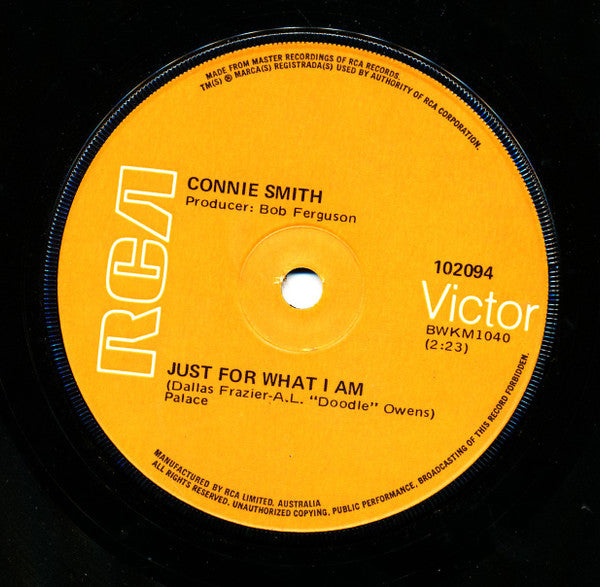 Connie Smith : Just For What I Am (7")