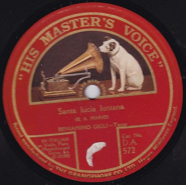 Beniamino Gigli : Santa Lucia Luntana / Serenata (Shellac, 10")