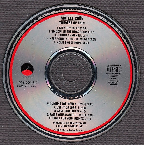 Mötley Crüe : Theatre Of Pain (CD, Album, RE)