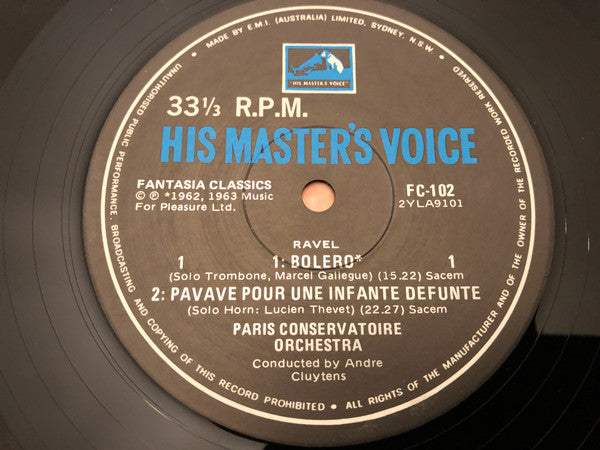Maurice Ravel, Orchestre De La Société Des Concerts Du Conservatoire - André Cluytens : Ravel (LP)