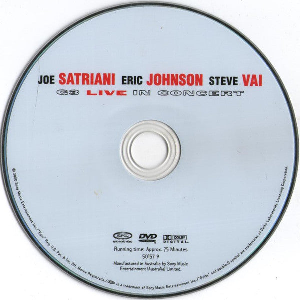 Joe Satriani / Eric Johnson (2) / Steve Vai / G3 (6) : G3 Live In Concert (DVD-V, Multichannel)