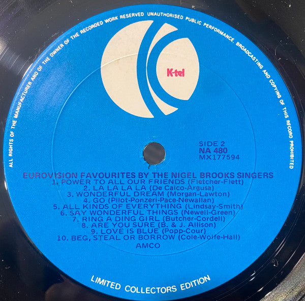 The Nigel Brooks Singers : 20 Eurovision  Favourites (LP, Album, Ltd)