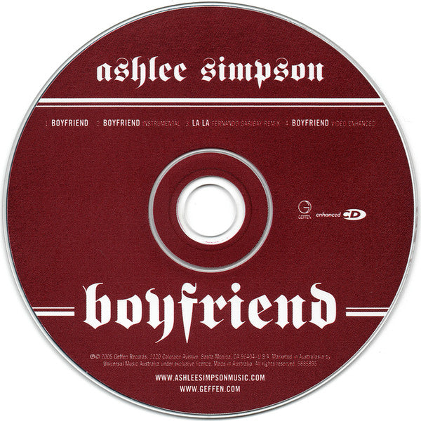 Ashlee Simpson : Boyfriend (CD, Single, Enh, Ltd)