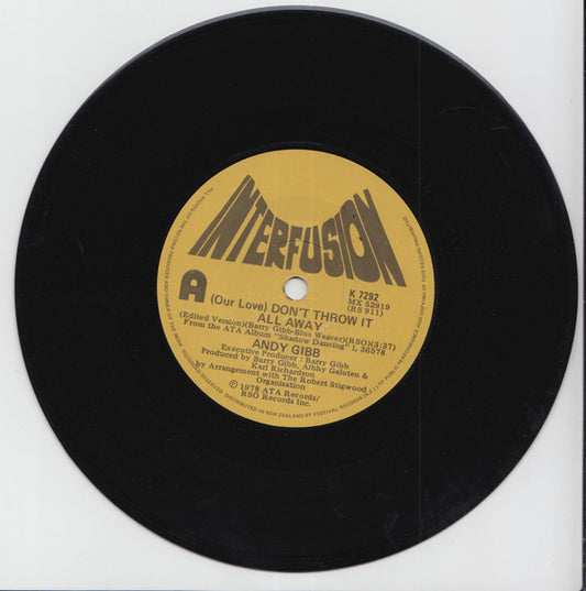 Andy Gibb : (Our Love) Don't Throw It All Away / One More Look At The Night (7", Single)