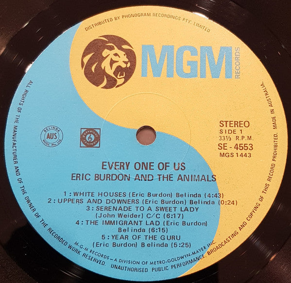 Eric Burdon & The Animals : Every One Of Us (LP, Album)
