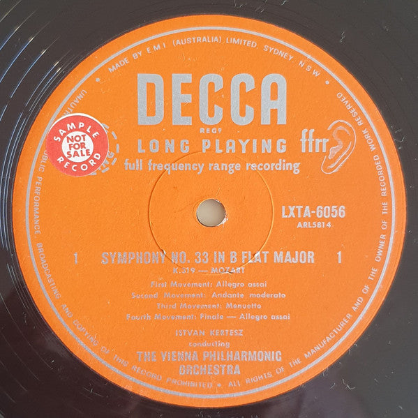 Mozart*, Kertesz*, Vienna Philharmonic* : Symphonies 33 & 39 (LP, Album, Mono)