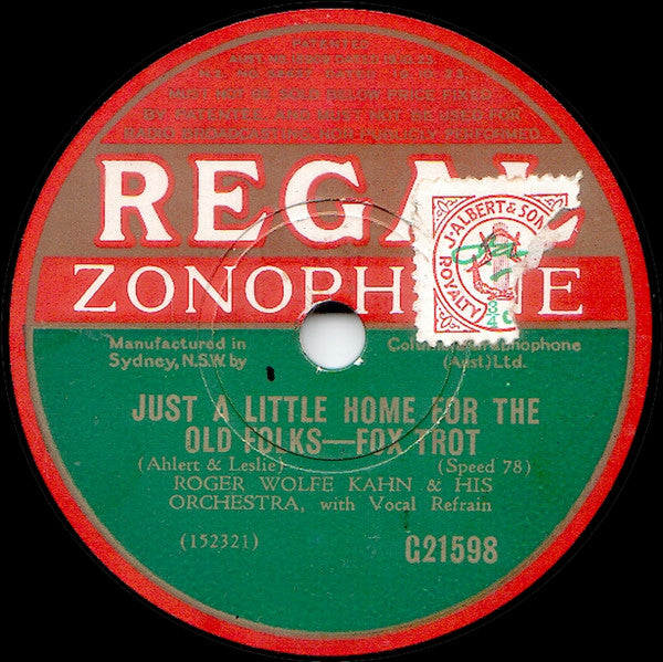 Roger Wolfe Kahn & His Orchestra* / Billy Cotton & His Band* : Just A Little Home For The Old Folks / A Little Street Where Old Friends Meet (Shellac, 10", RP)