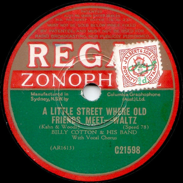 Roger Wolfe Kahn & His Orchestra* / Billy Cotton & His Band* : Just A Little Home For The Old Folks / A Little Street Where Old Friends Meet (Shellac, 10", RP)
