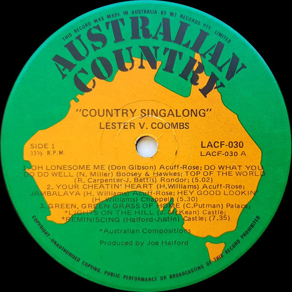 Lester V. Coombs : Country Singalong (Australian Country Vol 4) (LP)