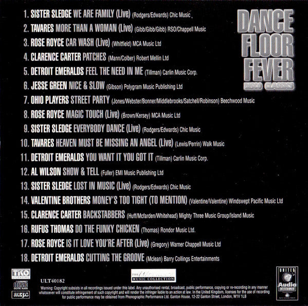 Various : Dance Floor Fever - Disco Classics (CD, Comp)