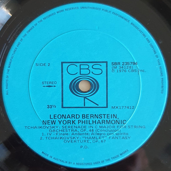 Tchaikovsky* - Leonard Bernstein, New York Philharmonic : Serenade For Strings / "Hamlet" Fantasy Overture (LP, Album)