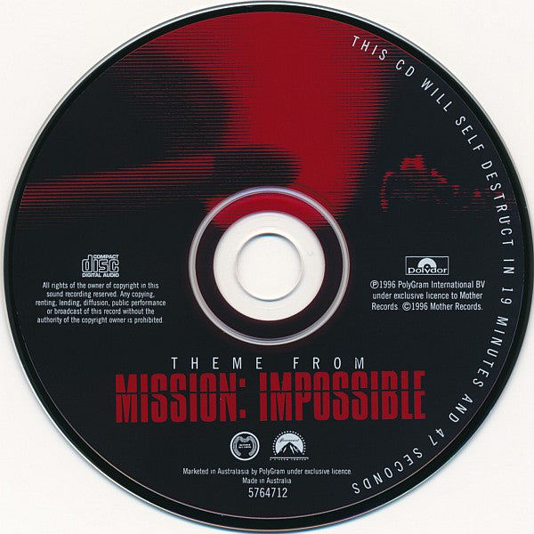 Adam Clayton & Larry Mullen : Theme From Mission: Impossible (CD, Single, Car)
