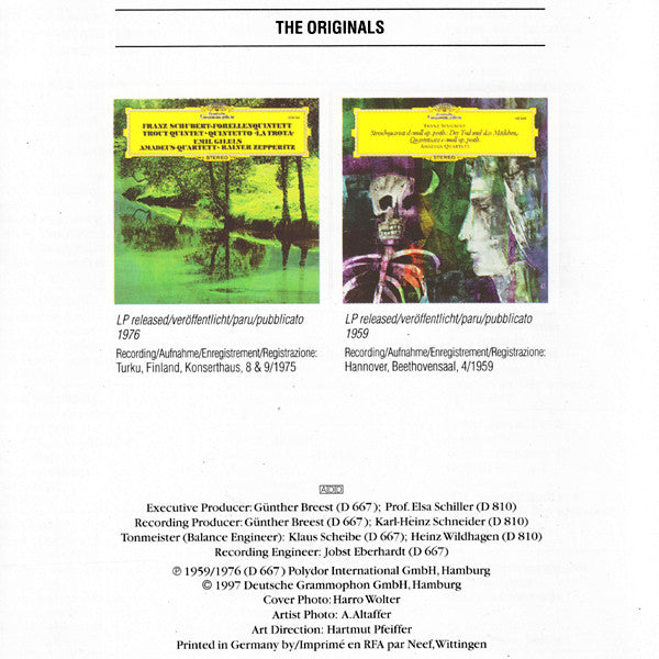 Franz Schubert - Emil Gilels · Amadeus Quartet* · Rainer Zepperitz : »Forellenquintett« · Quartett »Der Tod Und Das Mädchen« = "Trout" Quintet · "Death And The Maiden" Quartet (CD, Comp, RM)