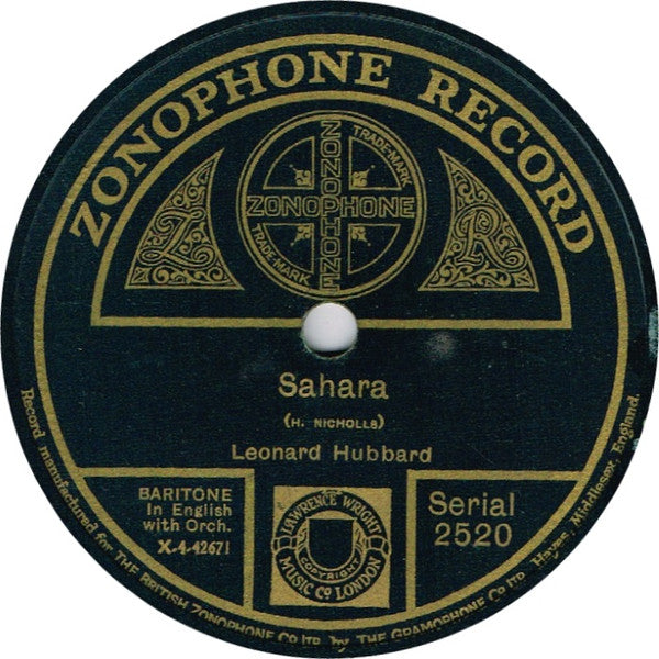 Leonard Hubbard (2) : Sahara / Rememb'ring Eyes (Shellac, 10")