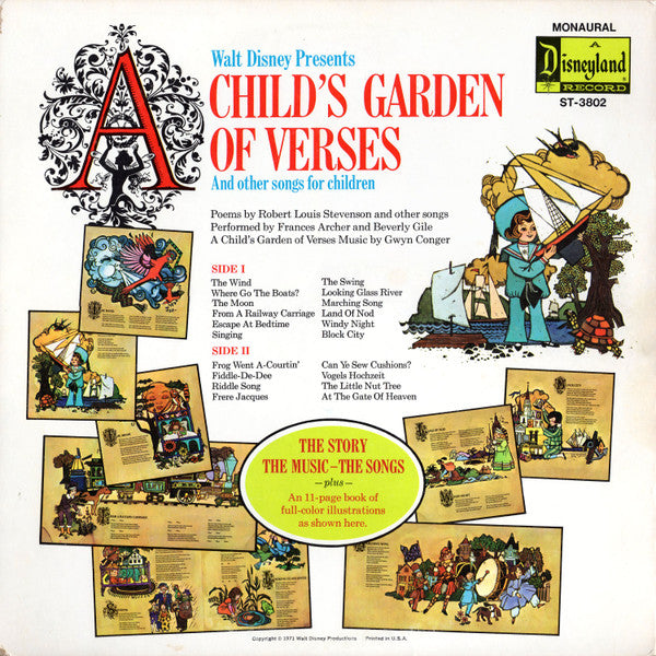 Frances Archer And Beverly Gile : Walt Disney Presents A Child's Garden Of Verses And Other Stories For Children (LP, Album, Mono, RE, Gat)