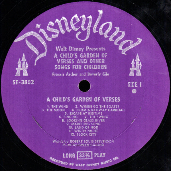Frances Archer And Beverly Gile : Walt Disney Presents A Child's Garden Of Verses And Other Stories For Children (LP, Album, Mono, RE, Gat)