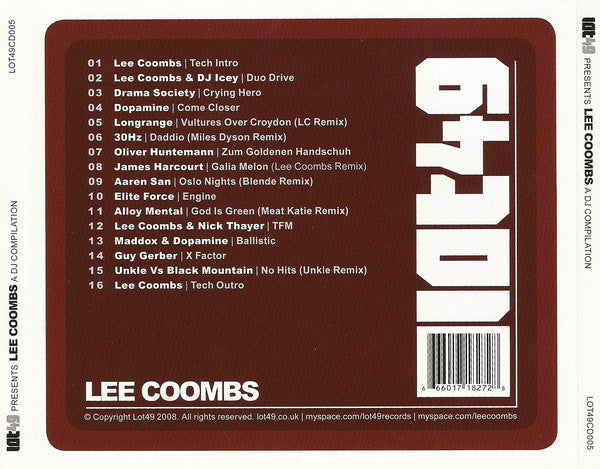 Lee Coombs : Lot49 Presents Lee Coombs (CD, Mixed)