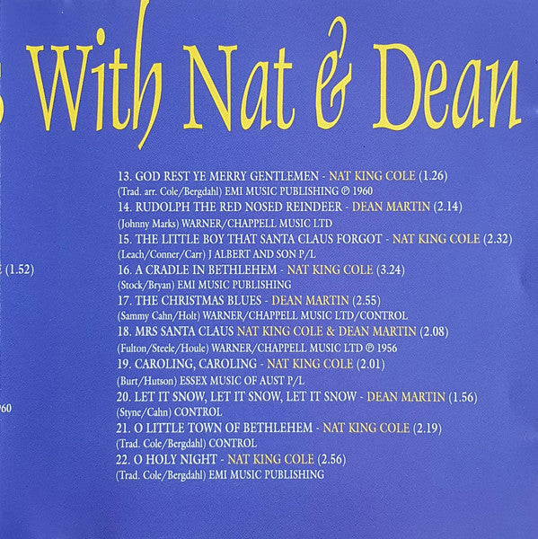 Nat King Cole & Dean Martin : Christmas With Nat & Dean (CD, Comp)