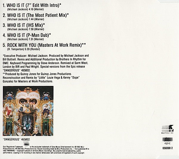 Michael Jackson : Who Is It (CD, Maxi)