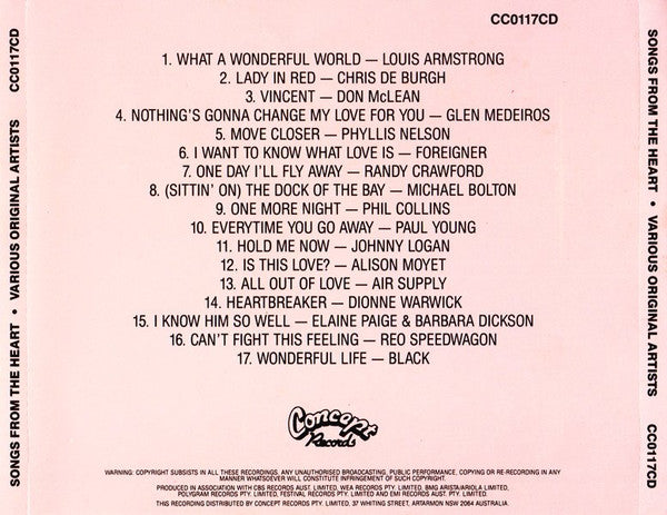 Various : Songs From The Heart (CD, Comp)