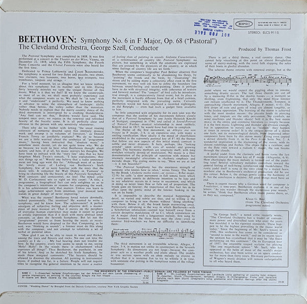 Beethoven*, George Szell, Cleveland Orchestra* : Symphony No. 6 In F Major "Pastoral" (LP)