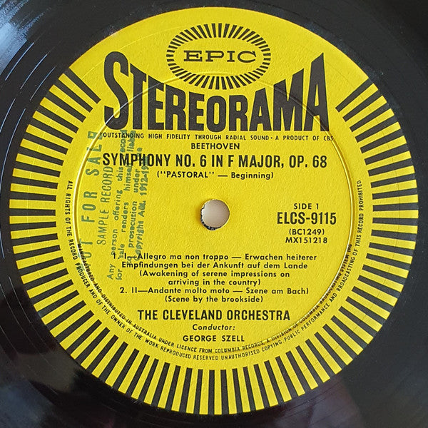 Beethoven*, George Szell, Cleveland Orchestra* : Symphony No. 6 In F Major "Pastoral" (LP)