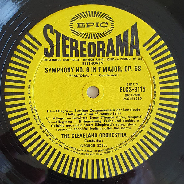 Beethoven*, George Szell, Cleveland Orchestra* : Symphony No. 6 In F Major "Pastoral" (LP)