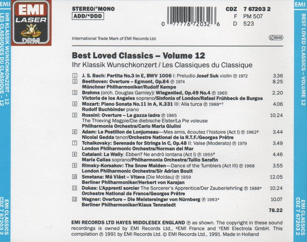 Various : Best-Loved Classics 12 (CD, Album, Comp)