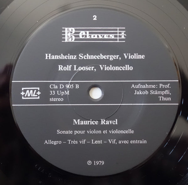 Albert Roussel, Willy Burkhard, Maurice Ravel, Rolf Looser, Hansheinz Schneeberger, Walter Kägi : Trio À Cordes / Sonate Für Solo-Bratsche / Sonate Pour Violon Et Violoncelle (LP, Album, Gat)