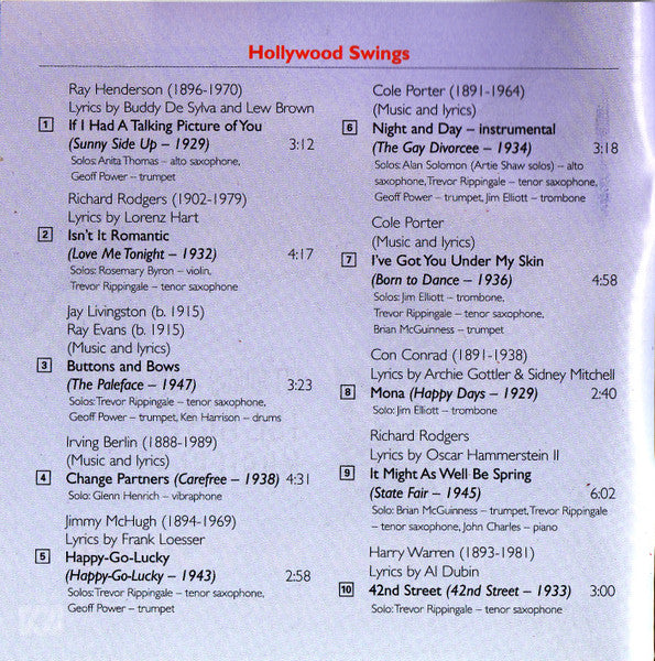 The Mell-O-Tones Vocals Phillip Sametz : Hollywood Swings: Hit Songs From The Movie Musicals (CD, Album)