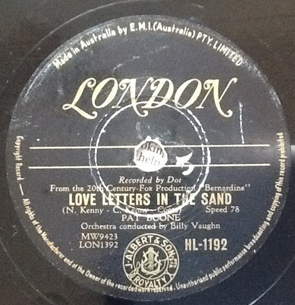 Pat Boone : Love Letters In The Sand / Bernardine (Shellac, 10")