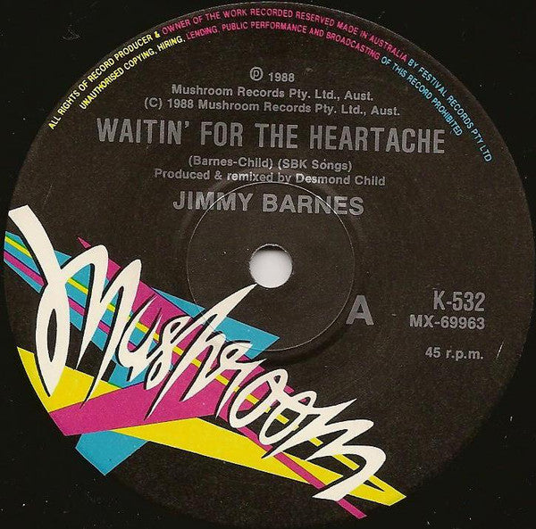 Jimmy Barnes : Waitin' For The Heartache (7", Single, Ltd)