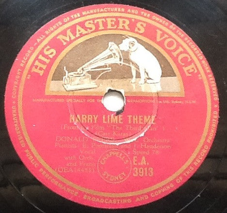 Donald Peers : Harry Lime Theme / Enjoy Yourself (Shellac, 10")