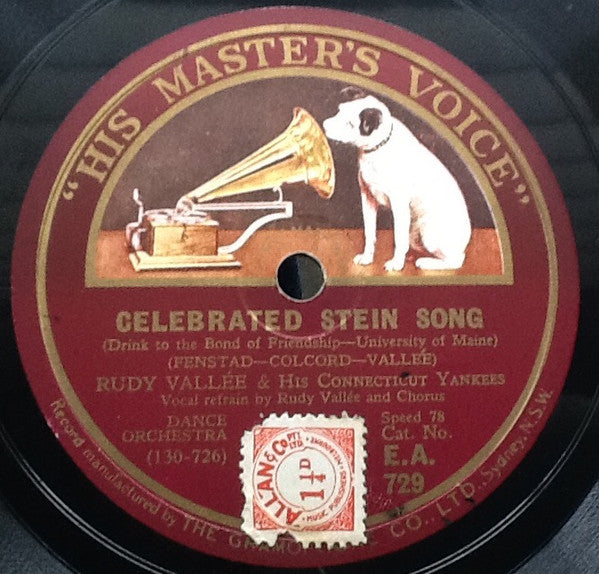 Rudy Vallee And His Connecticut Yankees, Nathaniel Shilkret And His Orchestra : Celebrated Stein Song / Caribbean Love Song (Shellac, 10")