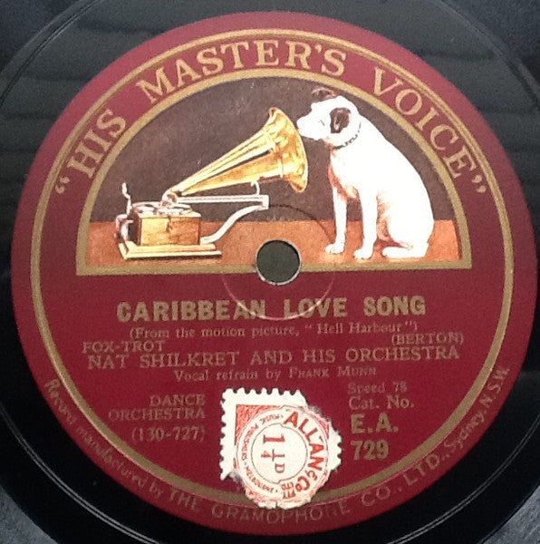 Rudy Vallee And His Connecticut Yankees, Nathaniel Shilkret And His Orchestra : Celebrated Stein Song / Caribbean Love Song (Shellac, 10")