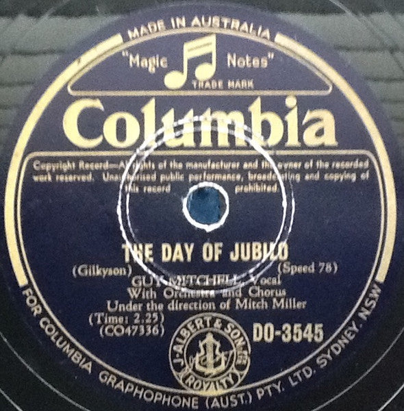 Guy Mitchell : The Day Of Jubilo / Feet Up (Shellac, 10")