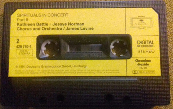 Kathleen Battle, Jessye Norman - Chorus*  And Orchestra* Conducted By James Levine (2) : Spirituals In Concert (Cass, Album)