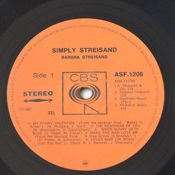 Barbra Streisand : Simply Streisand (LP, Album)