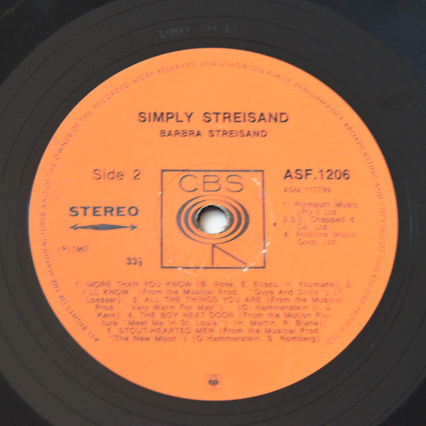 Barbra Streisand : Simply Streisand (LP, Album)