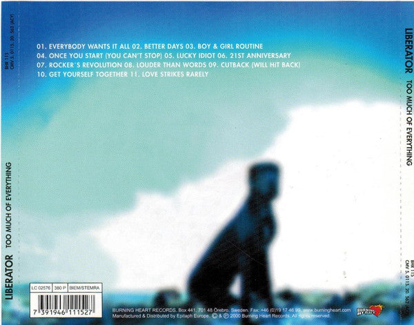 Liberator (2) : Too Much Of Everything (CD, Album)