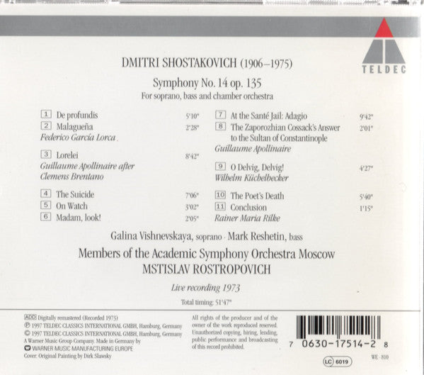 Dmitri Shostakovich : Symphony Nr. 14 (CD)