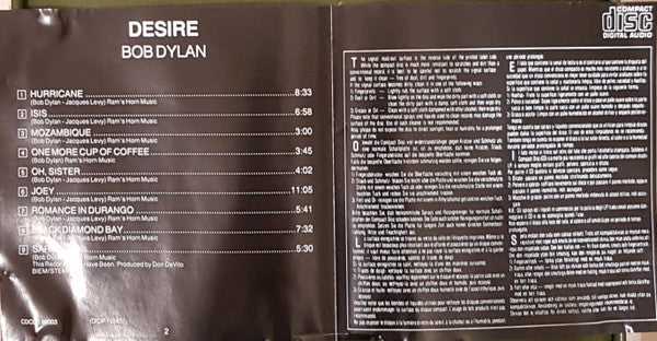 Bob Dylan : Desire (CD, Album, RE)