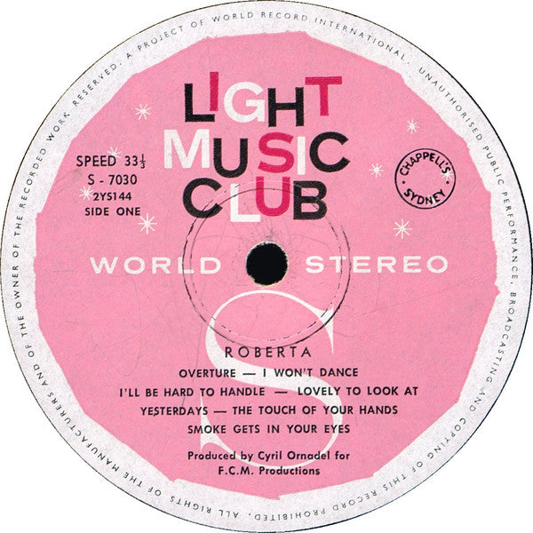 Various : Roberta / Music In the Air (LP, Album, Club)