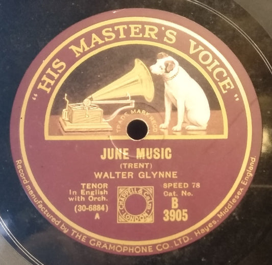 Walter Glynne : June Music / Faery Song (Shellac, 10")