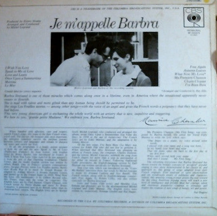 Barbra Streisand : Je M'appelle Barbra (LP, Album, Mono)