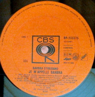 Barbra Streisand : Je M'appelle Barbra (LP, Album, Mono)