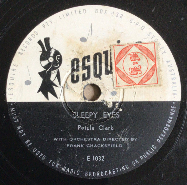 Petula Clark : Fly Away Peter, Fly Away Paul / Sleepy Eyes (Shellac, 10")