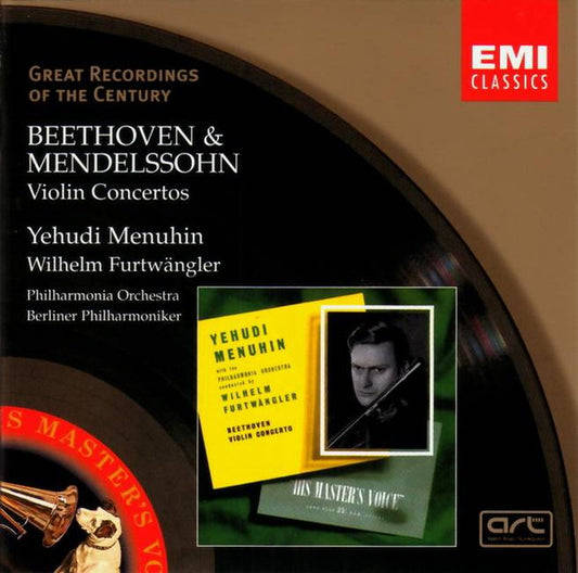 Beethoven* & Mendelssohn* – Yehudi Menuhin, Wilhelm Furtwängler : Violin Concertos (CD, Comp, Mono, RM)