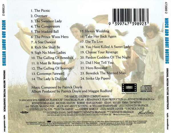 Patrick Doyle : Much Ado About Nothing (Original Motion Picture Soundtrack) (CD, Album)